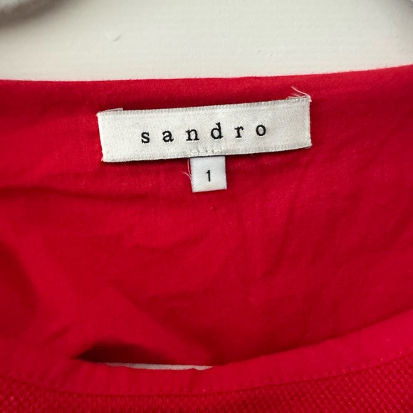 Vintage Sandro Bodycon Red Dress, Sz1 - Picture 2 of 5